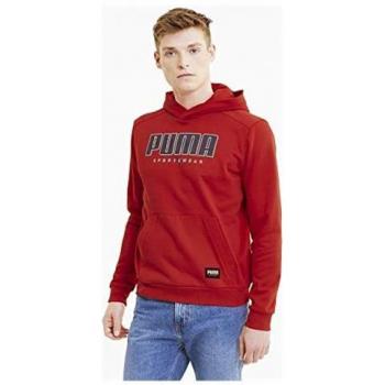Felpa Sportiva Puma Uomo Rosso con Cappuccio S