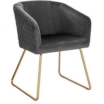 Silla de Comedor Nórdica con Reposabrazos y Tapizado en Terciopelo