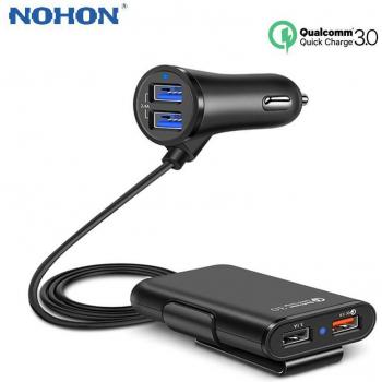 NOHON QC 3.0 Car Charger with Extension Cable for iPhone 11 Pro Max