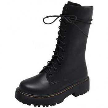 Stylish Women's Zip-Up Motorcycle Boots