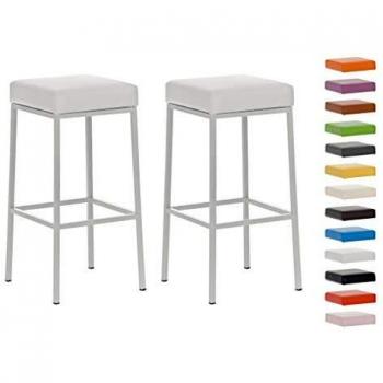 Set 2 Taburetes “Luxe White” con Soporte para Pies