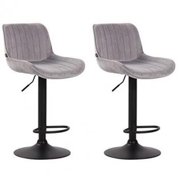CLP Lentini Velvet Bar Sgabello Duo Grigio Nero