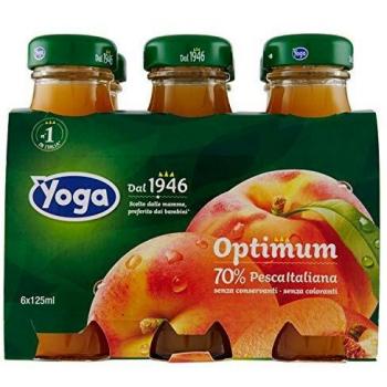 Succo di Pesca Alto Concentrato di Optimum, 6 Flaconi da 125 ml