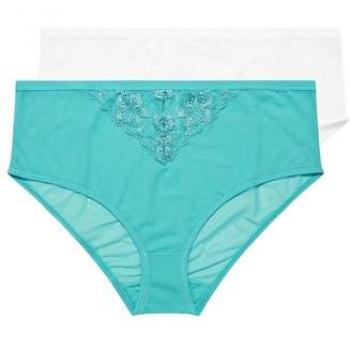 Full Lace Embroidered Briefs, Blue, Set of 2 – Women’s 14-16