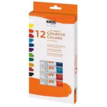 Kreul EL GRECO – Set de peinture à la gouache de 12 tubes de 12 ml