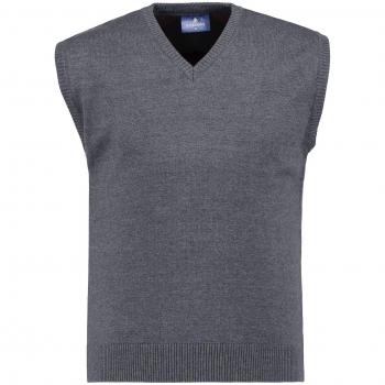 BARBONS Pull Modern-Fit Homme col en V Coton Supérieur Tricot Fin Anthracite