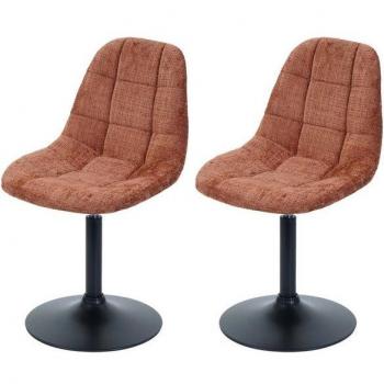 Stahl-MVG Esszimmerstuhl MCW A60 – 465 g/m² Chenille (Terracotta) – 2 Stück