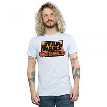 Star Wars Men's Rebels Logo T-Shirt Sport Grey Large
