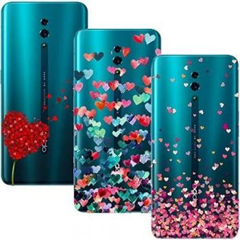 Young & Ming Custodia Oppo Reno, (3 Pezzi) Morbida Trasparente Silicone TPU Gel Case