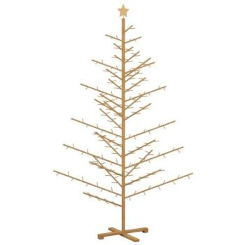 Wooden Pine Tree 82.7” (210 cm) with Stand – Brown Finish, vidaXL Brand