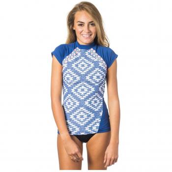 Rip Curl Damen‑Tee Del Sol CS FashGuard, Farbvariante Blau, Größe 12