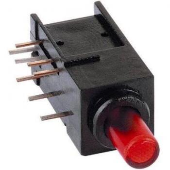 Interruttore a pressione rosso 60 V DC/AC 0.5 A 2 x On/On Mentor R-R Permanente 1 pz