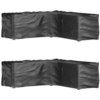 Kit de Couvre-Mobilier jardin en L (vidaXL) – 2 pièces, 16 œillets
