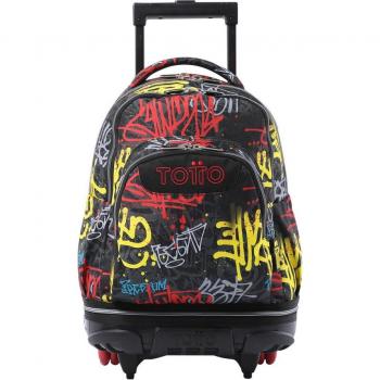 Mochila Totto Tiza escolar ruedas desmontable color gris Grafil