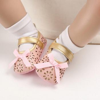 Breathable Soft Sole Baby Shoes with Bow 0-18M