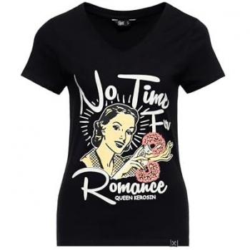 Queen Kerosin Black Not Time For Romance T-Shirt for Women