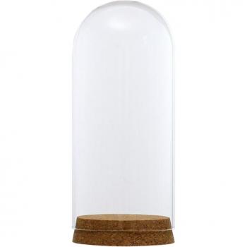 Rustic Cloche Jar with Wooden Base