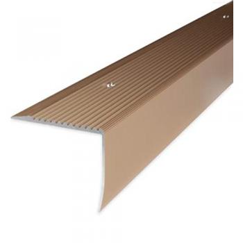 Nez de marche en aluminium bronze clair PROVISTON 50 × 28 × 1000 mm