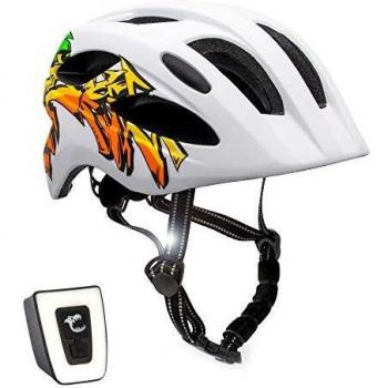 CrazySafety Lumen Helm – Kinderfahrradhelm mit Licht und Reflektor (54–58 cm)