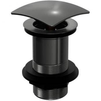 Unslotted Click‑Clack Basin Waste, Square Design, Gunmetal Grey (Colore)