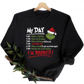 TÊTE DE NOËL GRINCH SÉRUM FÉMININ MANCHEL BAGGY JUMPER NOIR