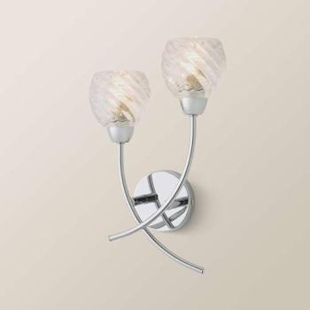 Chromed Reyka Dual‑Swirl Glass Wall Light – Metallic Silver Edition