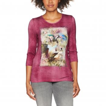 GERRY WEBER Damen Langarmshirt C Go East, Mehrfarbig (Lila/Pink/Ecru/Weiss Druc 3098)