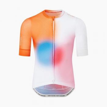 Weiß-Orange Kurzarm-Trikot Le Col Pro Air, Größe M