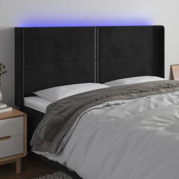 Testiera a LED Nera 183x16x118/128 cm