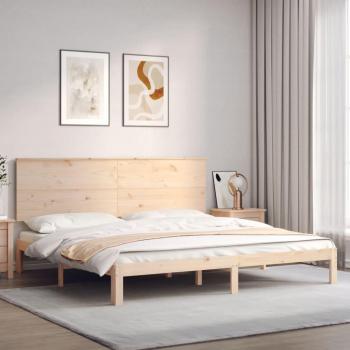 Lit en bois massif super king avec tête de lit