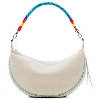Desigual Women's White Chic Embroidered Expandable Handbag