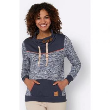 Meliertes Damen-Sweatshirt mit Muster Gr. 40
