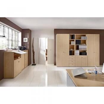 Meuble de rangement TOPAS LINE, 2 hauteurs de dossiers, portes verrouillées, finition blanc/chêne