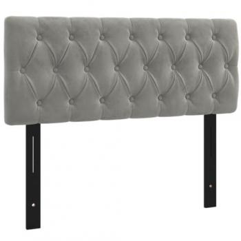 Light Grey Headboard Velvet 100x7x78/88 cm