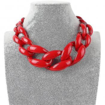 Collar Chunky Acálico con Cadena y Colgantes