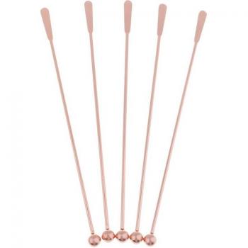 5Pcs Stainless Steel Rose Gold Cocktail Stirrers