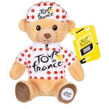 Teddy peluche 15 CM, Tour de France, GIPSY TOYS – ours avec maillet à pois