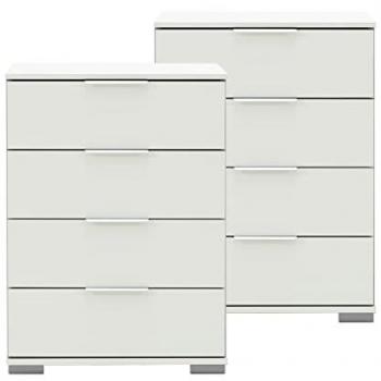 ELSTRA-43 Nachttische für Schlafzimmer, 2er Set, passend für Boxspringbetten, weiß