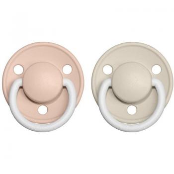 BIBS De Lux Nachtschnuller Blush/Vanilla 0-6 Monate, 2er Pack