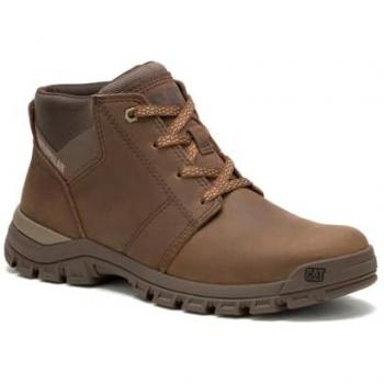 Caterpillar para hombre. P725953 Botas de piel Threshold Chukk marrón (43), Plano, Cordones, Casual, Caterpillar outlet 2024