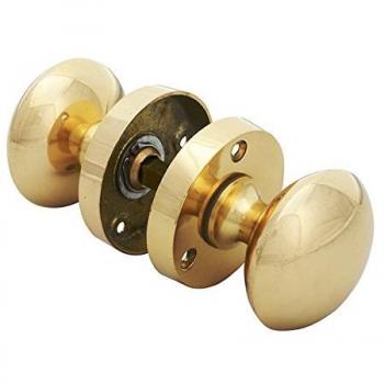 Mortice Brushed Brass Knob Set – 56 by 58 mm