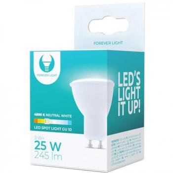 GU10 LED-ljuskälla, 3W, 230V, 4500K, neutralvit