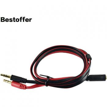 1 Meter 3.5mm Y Splitter Cable for Earphones 2 Male to 1 Female