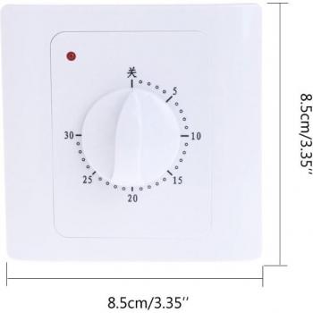 220V Electric Countdown Timer Switch with Knob Control