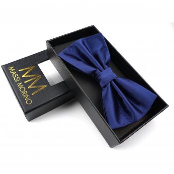 Pajarita Massi Morino con diseño en azul marino y caja de regalo