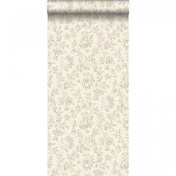 Papier peint design floral marron Estahome