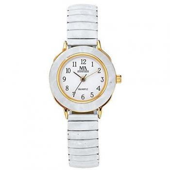 Meister Anker Signature 2026 – Damen Weiß Analog Uhr, Metallarmband