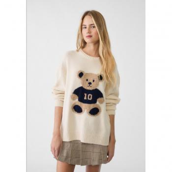 Stradivarius XL Knit Sweater with Vanilla Design