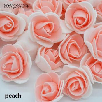 Roses en mousse, lot de 50, 3,5 cm, fausses fleurs pour décoration de mariage