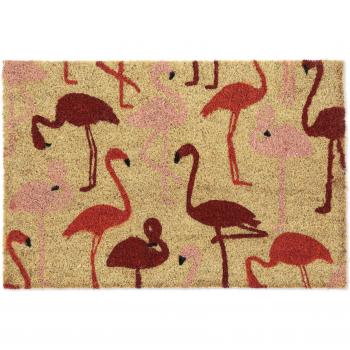 Animal Flamingos Coir Welcome Mat – 40x60, Slip‑Resistant